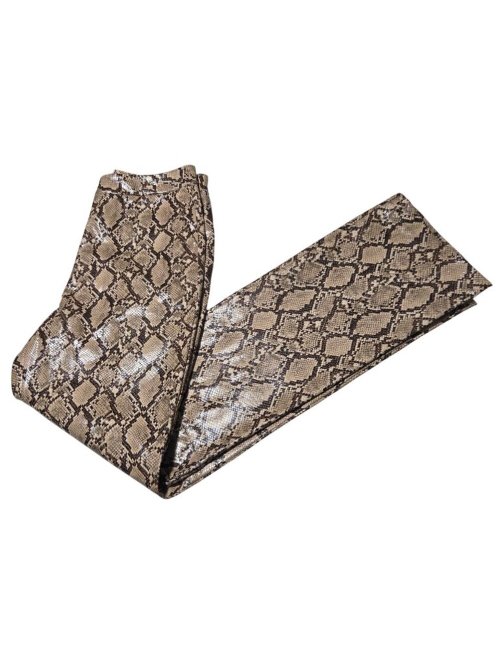 Topshop Faux Snakeskin Pants Womens Size 6 Polyurethane Coated 90s Y2K Clubwear